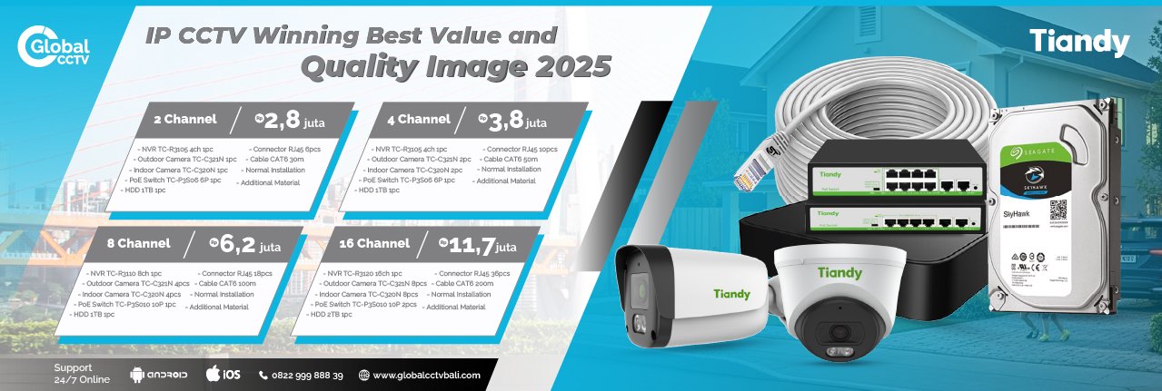 Paket CCTV Bali Tiandy IP CCTV 2025