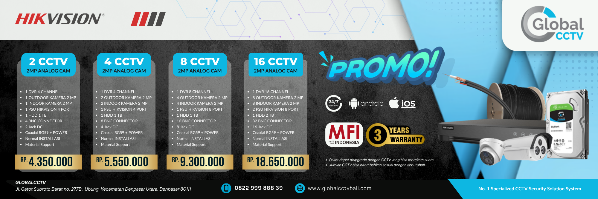 JUAL CCTV HIKVISION BALI DENPASAR TERLENGKAP TERMURAH 2026