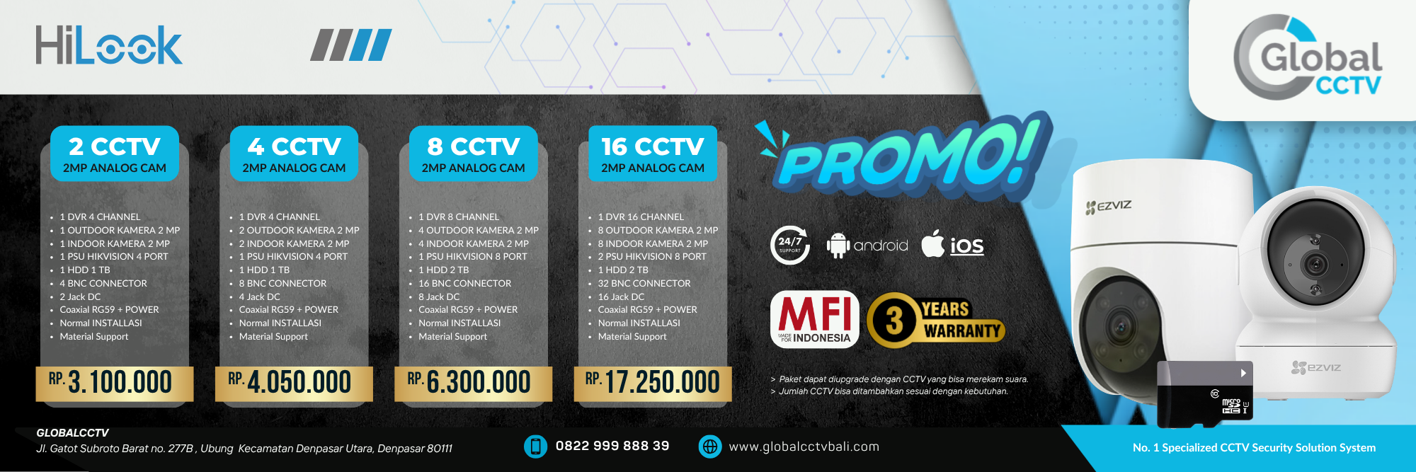 JUAL PAKET CCTV HILOOK 2026
PAKET CCTV TERMURAH BALI DENPASAR